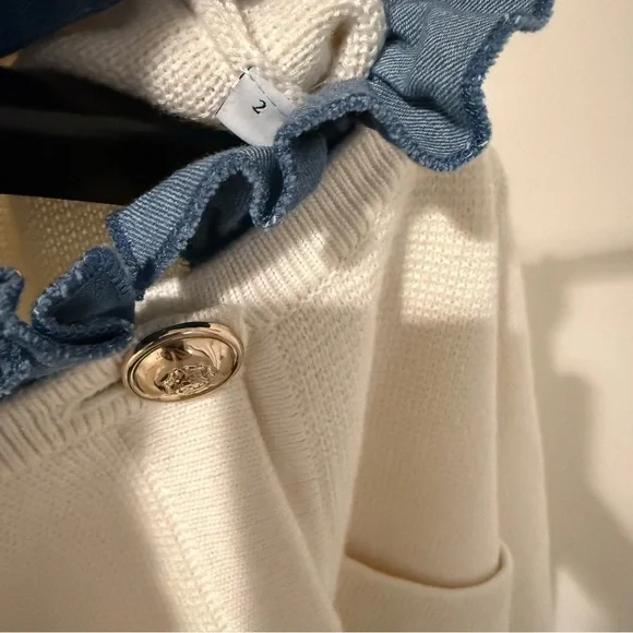 Sandro Cream Cardigan size 2 - Picture 3 of 5